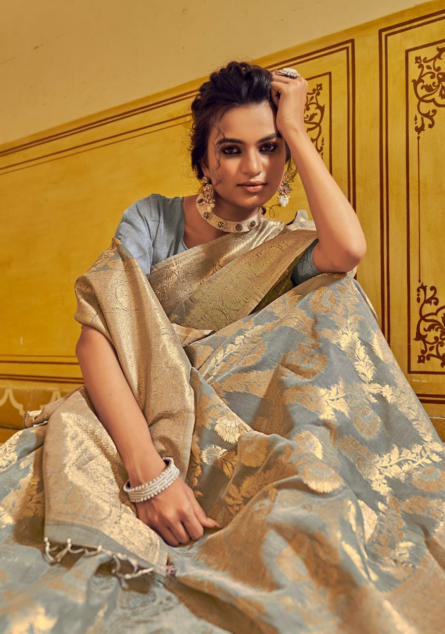 Rajpath Aksaya Silk Heavy Festive Wear Linen Weaving Designer Saree Collection